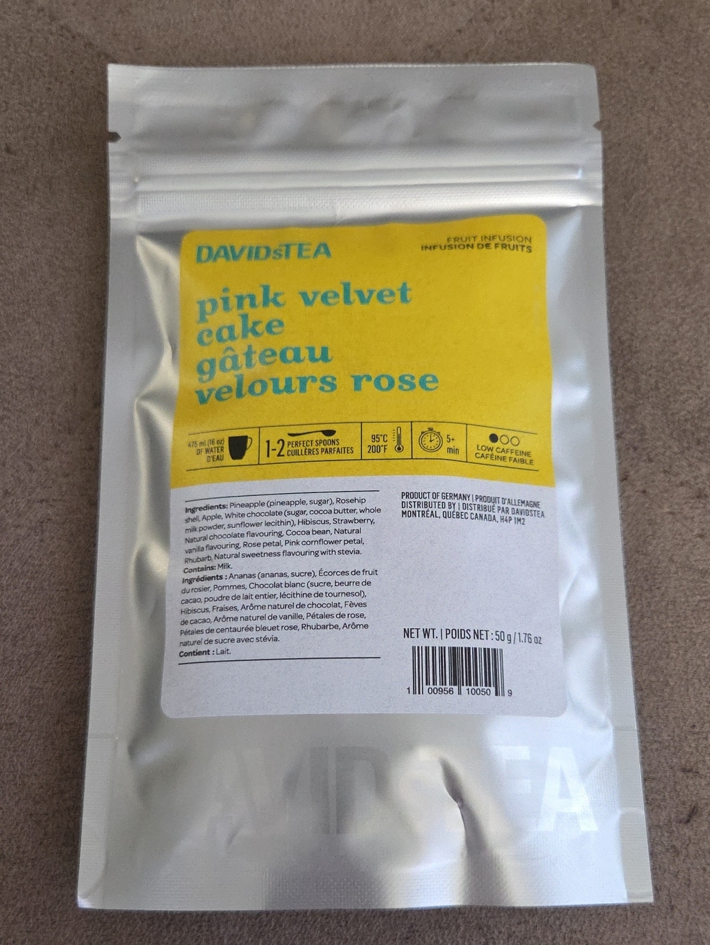 2/$20 New! Sealed! Davidstea PINK VELVET CAKE Loose Leaf Tea 50g